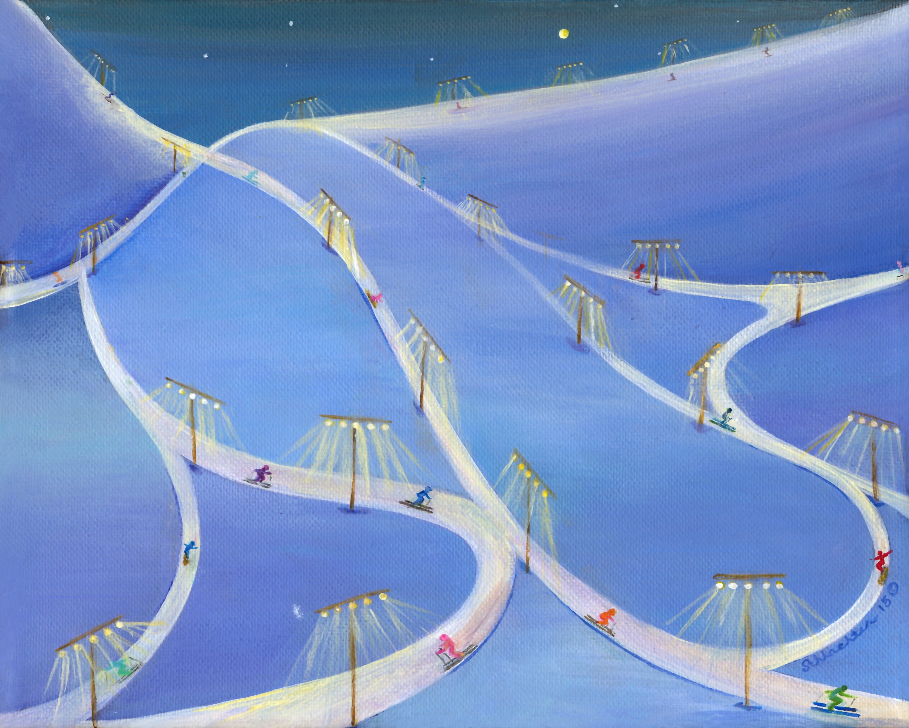 Night Skiing Giclée